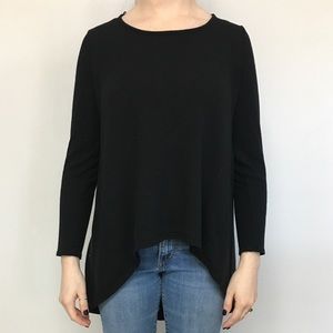 Black hi-low sweater